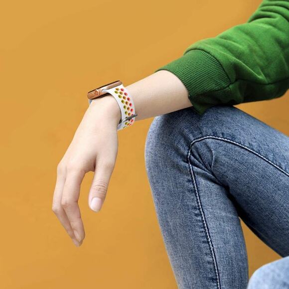 4 Silicone Sport Strap iWatch Band For Apple Watch Series SE 6 5 4 3 2 1 42 44mm - Picture 10 of 12